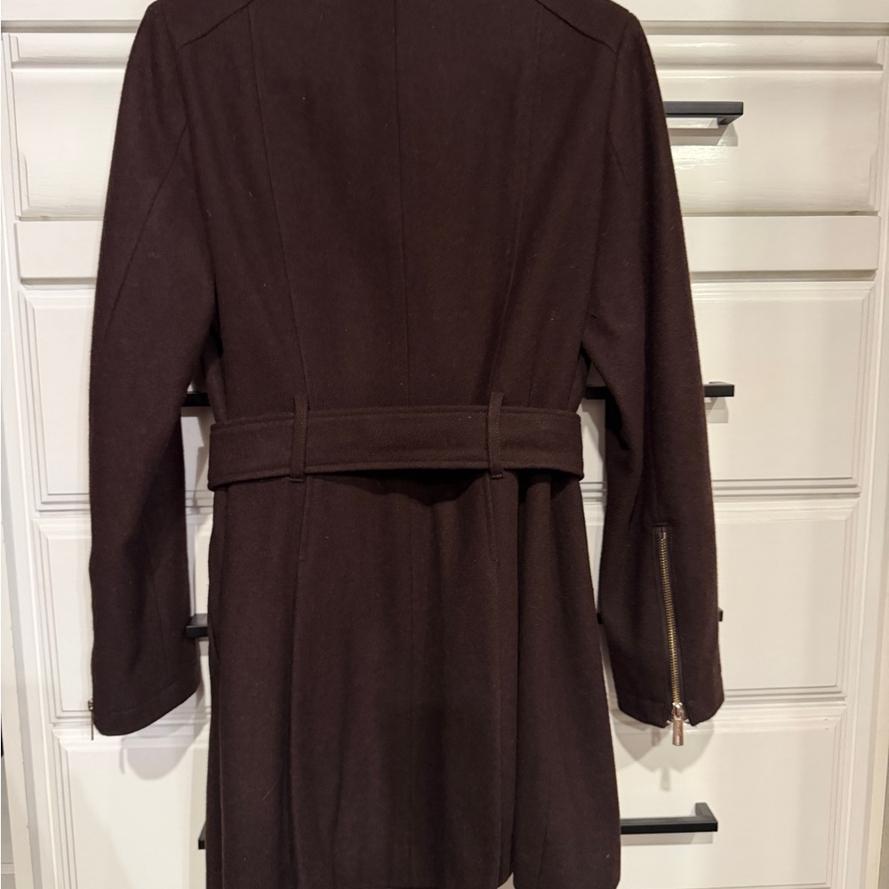 Kenneth Cole Dark Brown Wool Coat - Picture 2 of 6